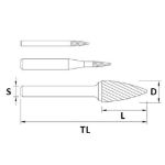 Billede af Shiballoy HM-fræsestift SPG spidsform (Dia.) ( 6x20 mm